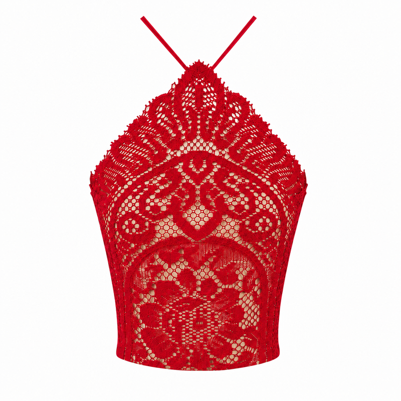 Rovini Collar Top — Red