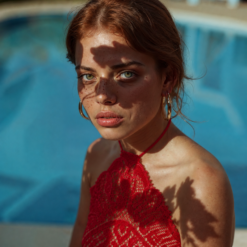 Rovini Collar Top — Red